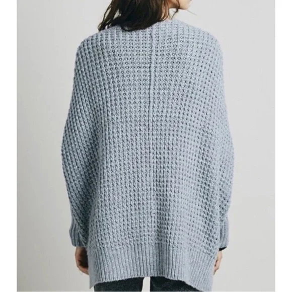 FREE PEOPLE Breeze Wool / Angora Rabbit Hair Blend Chunky Cardigan Size L - Picture 2 of 13